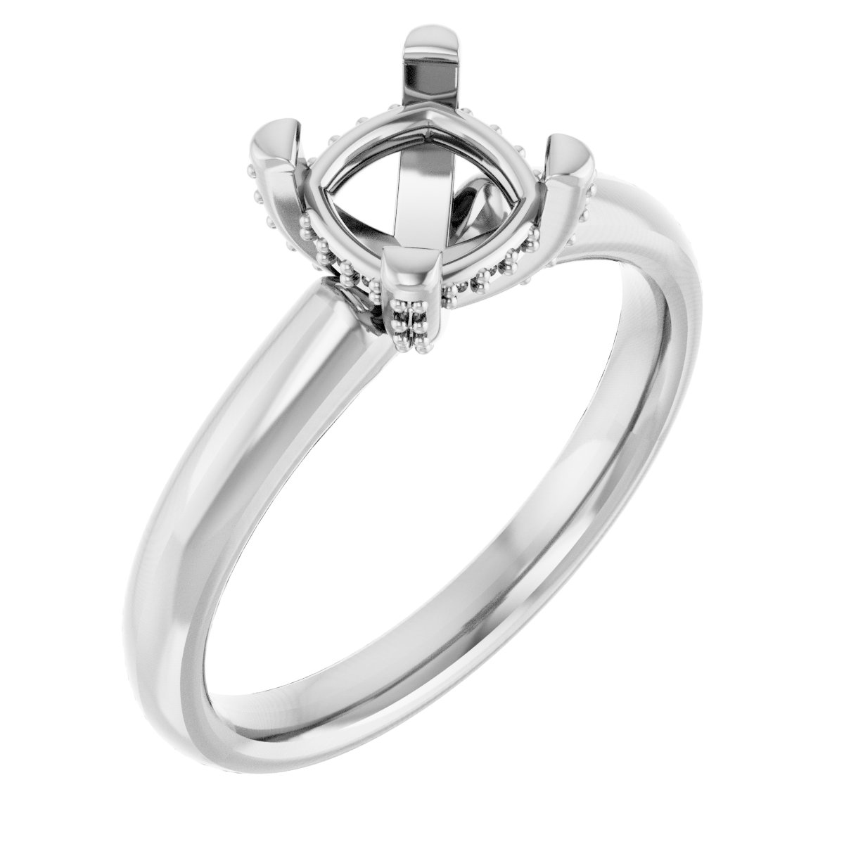 Pave-Style' Accented Engagement Ring