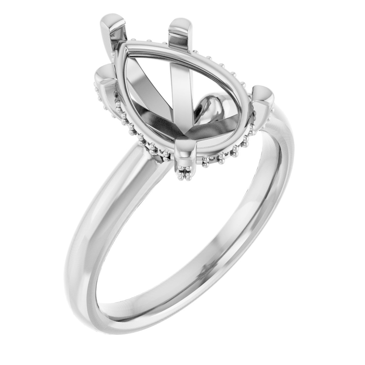 Pave-Style' Accented Engagement Ring