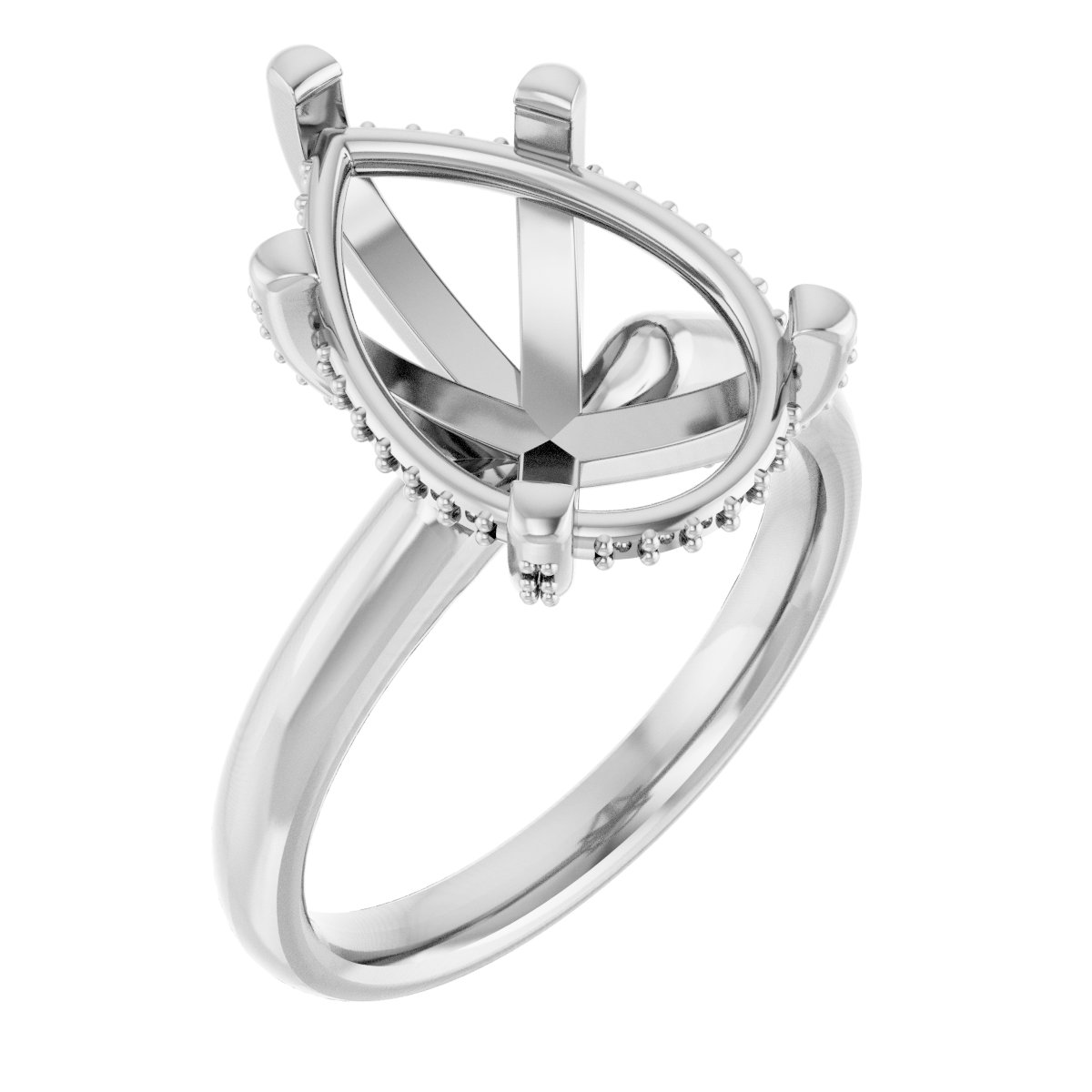 Pave-Style' Accented Engagement Ring