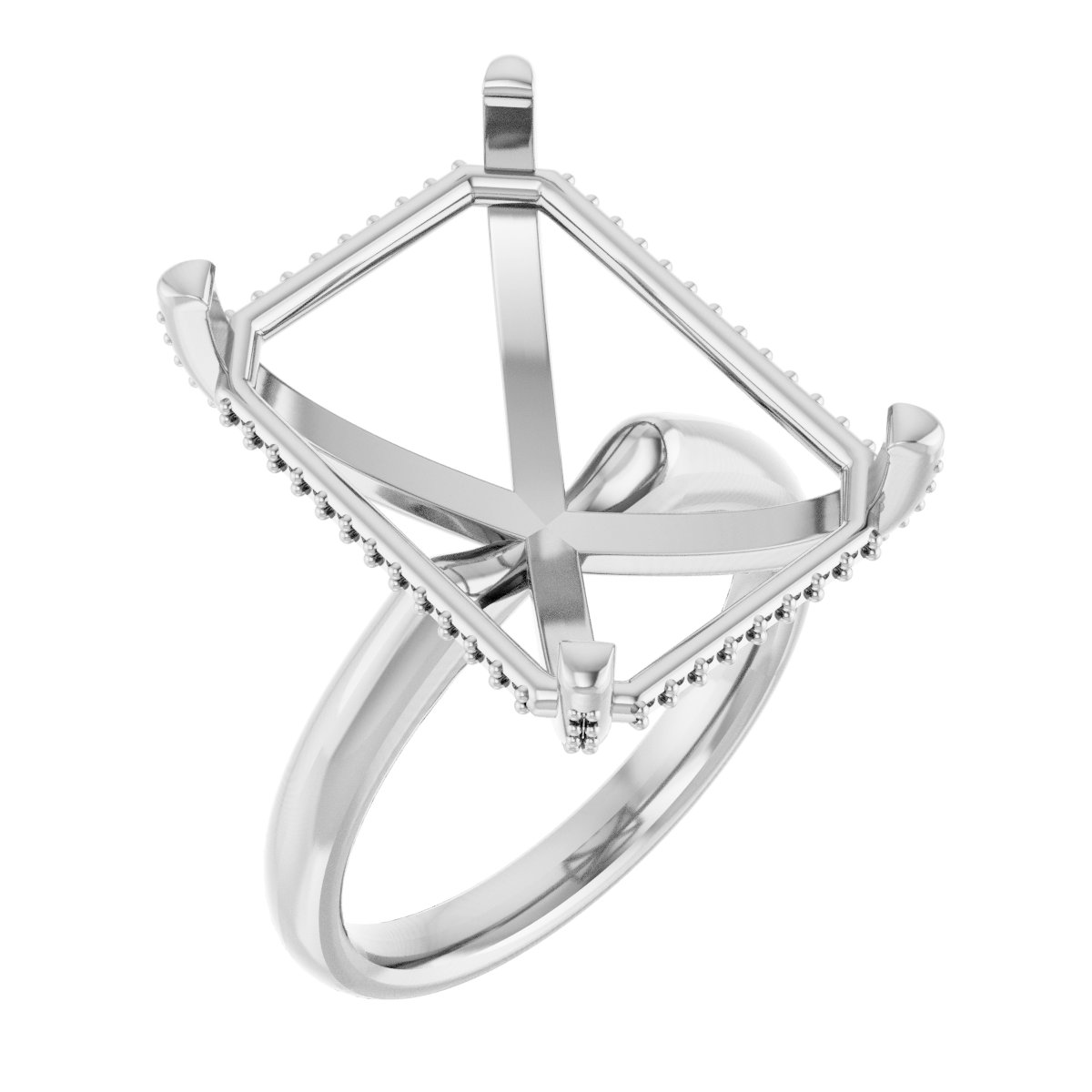 Pave-Style' Accented Engagement Ring