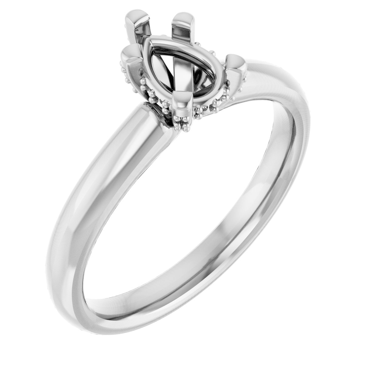 Pave-Style' Accented Engagement Ring