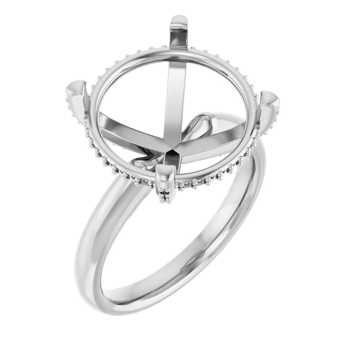 Pave-Style' Accented Engagement Ring