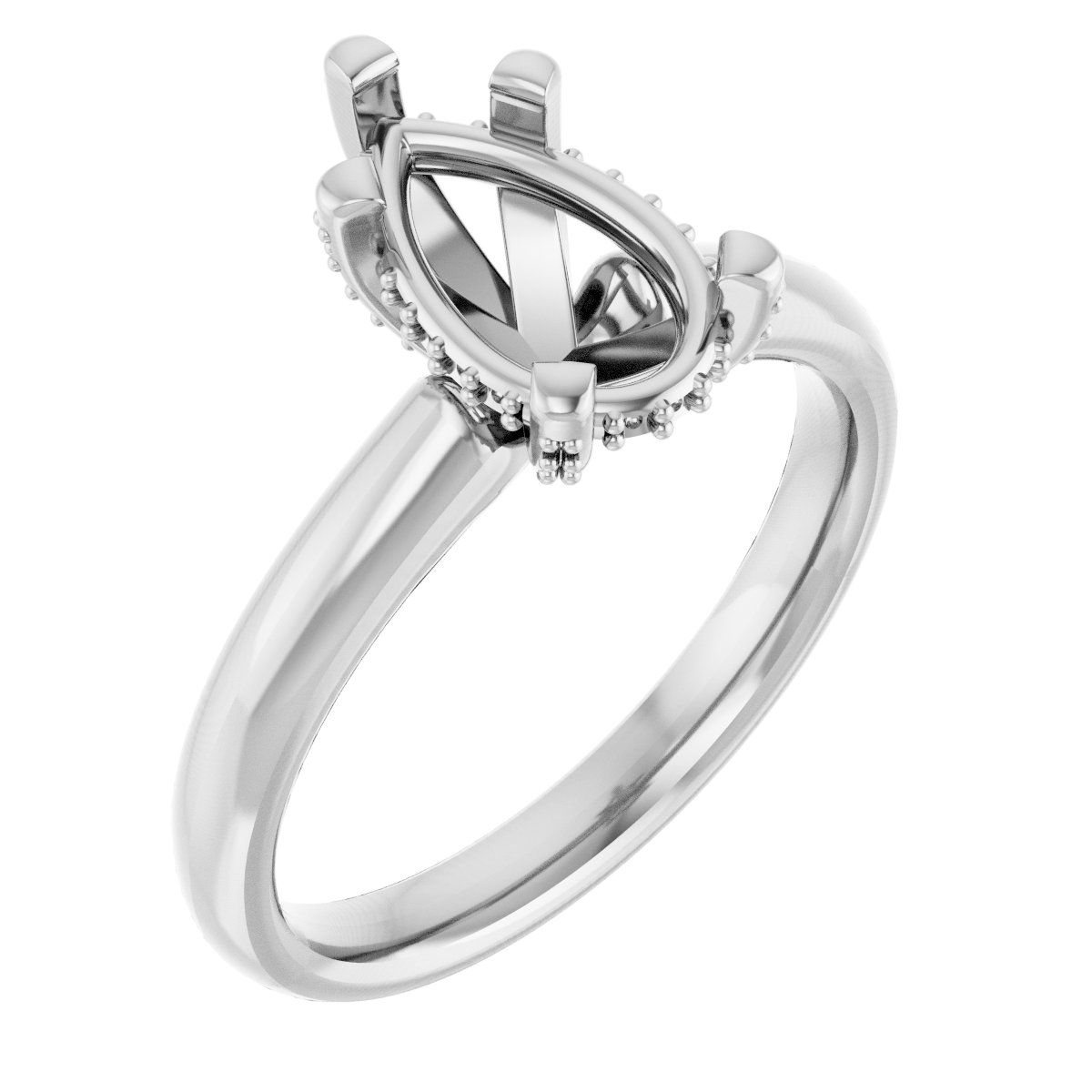 Pave-Style' Accented Engagement Ring