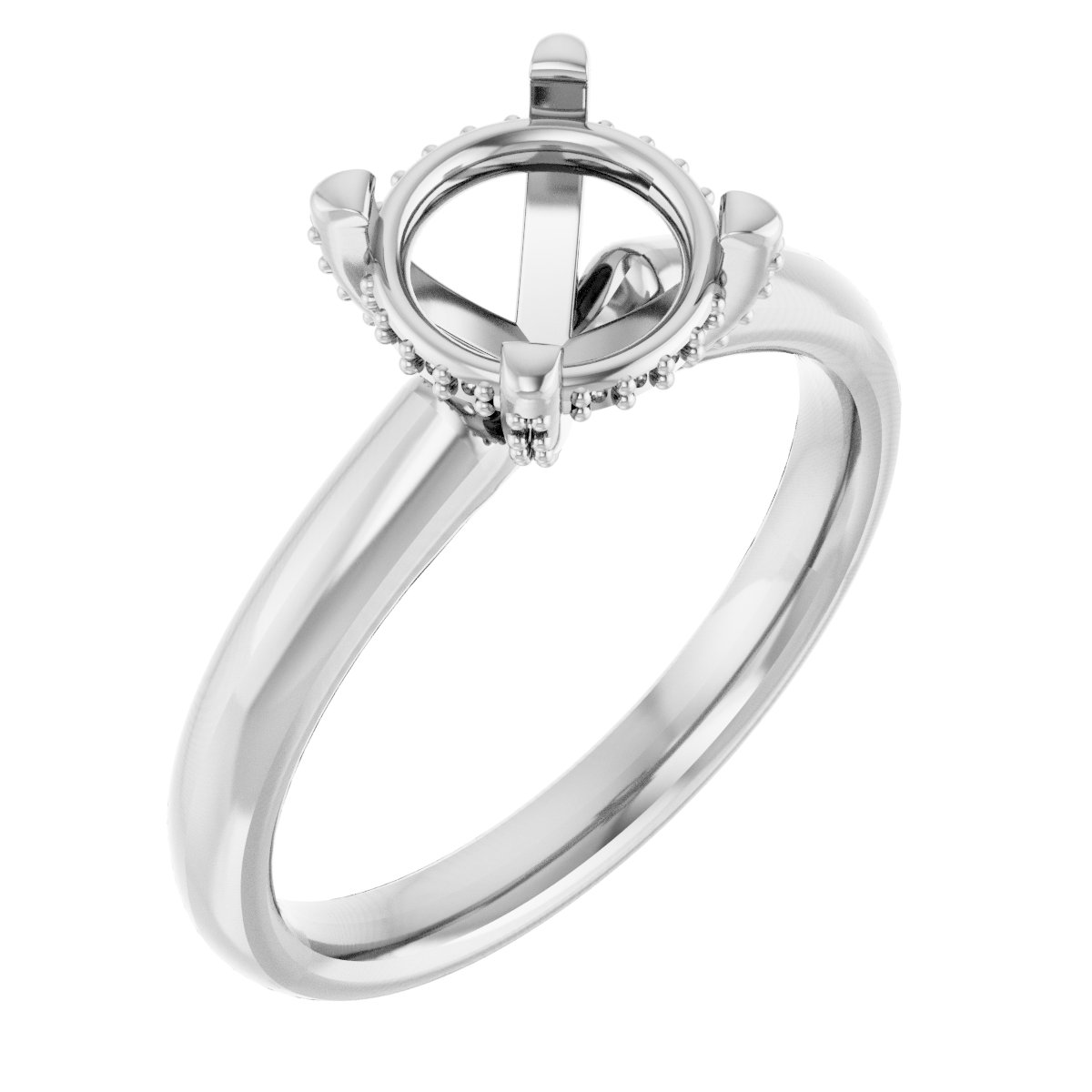 Pave-Style' Accented Engagement Ring