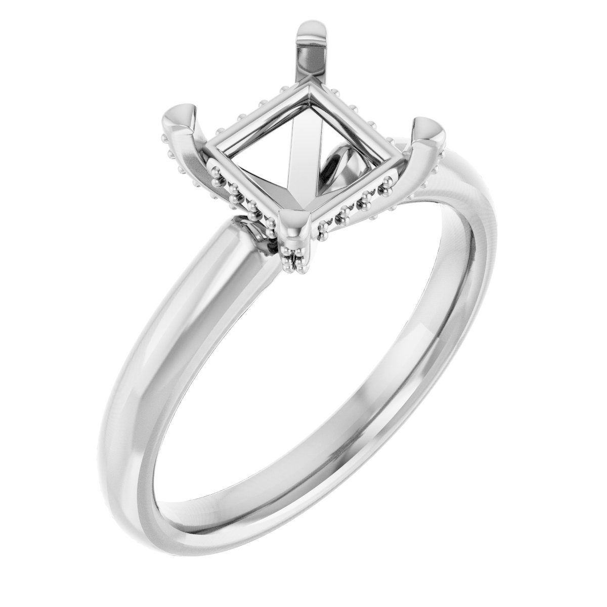 Pave-Style' Accented Engagement Ring