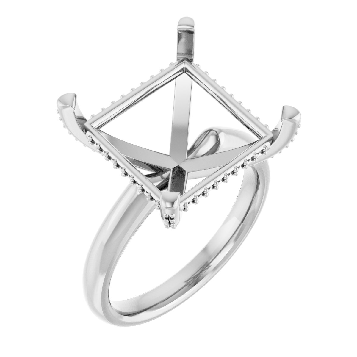 Pave-Style' Accented Engagement Ring