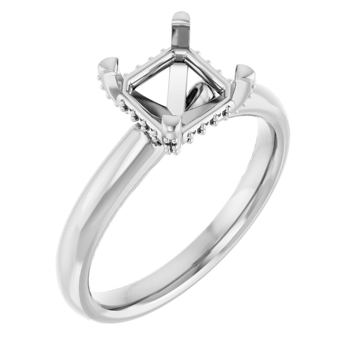 Pave-Style' Accented Engagement Ring