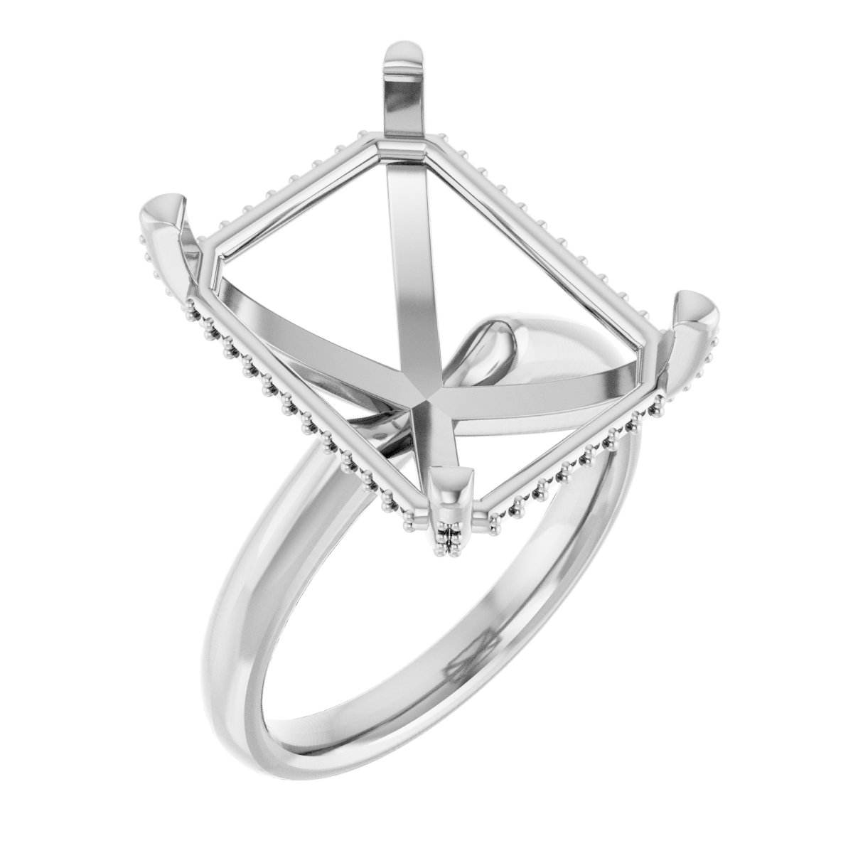 Pave-Style' Accented Engagement Ring