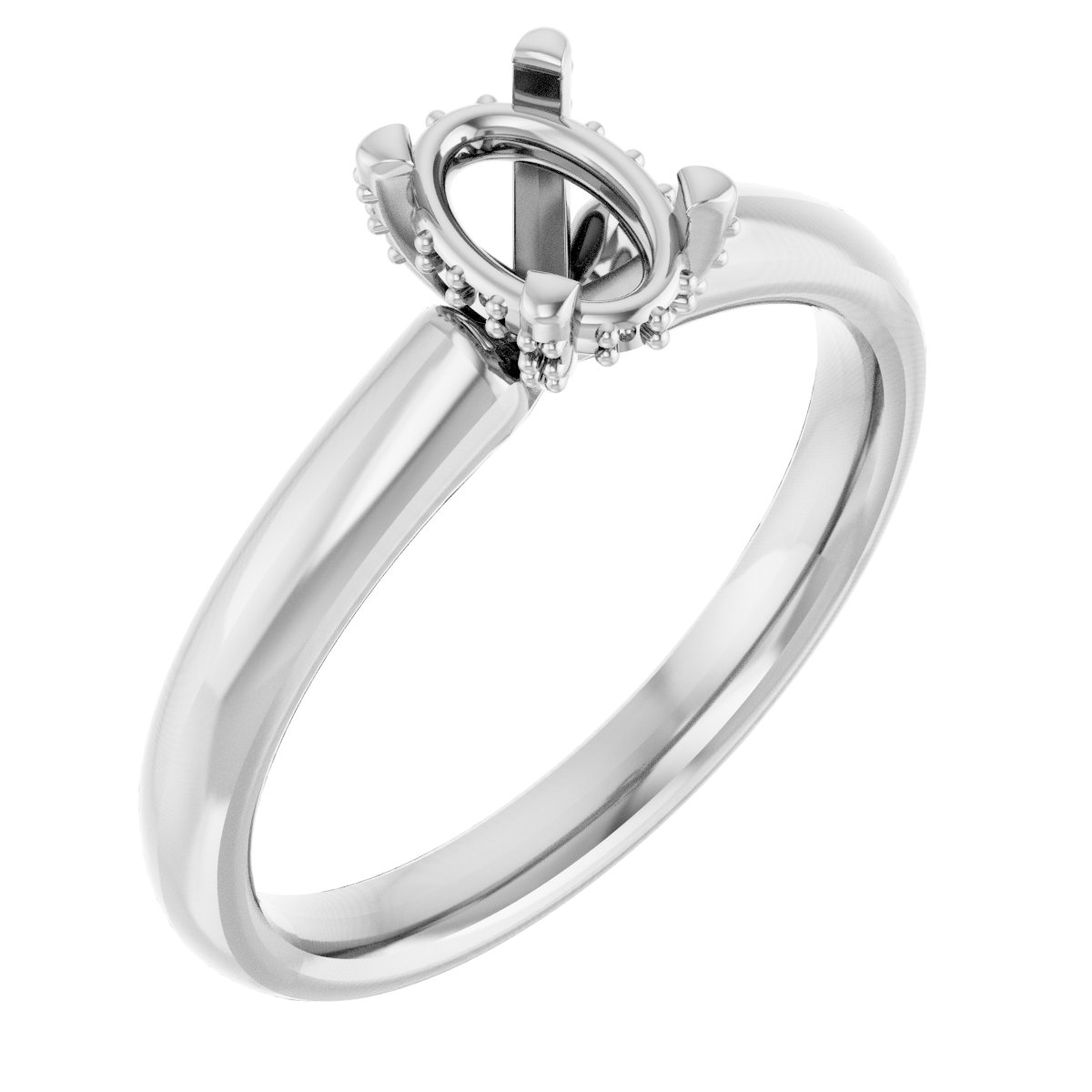 Pave-Style' Accented Engagement Ring