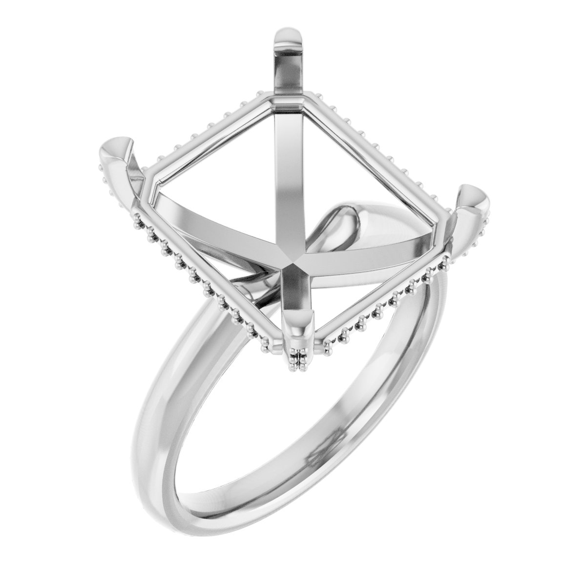 Pave-Style' Accented Engagement Ring