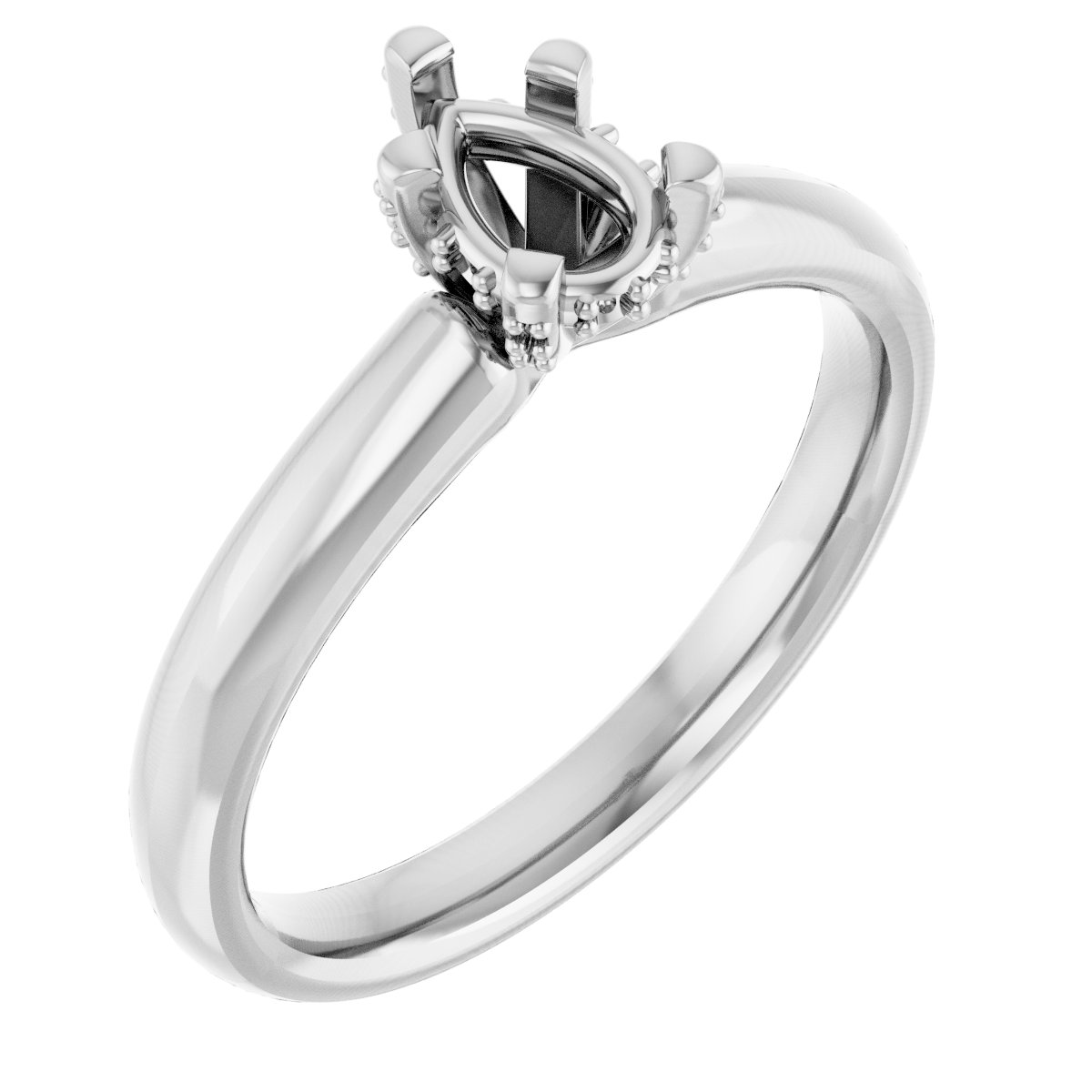Pave-Style' Accented Engagement Ring