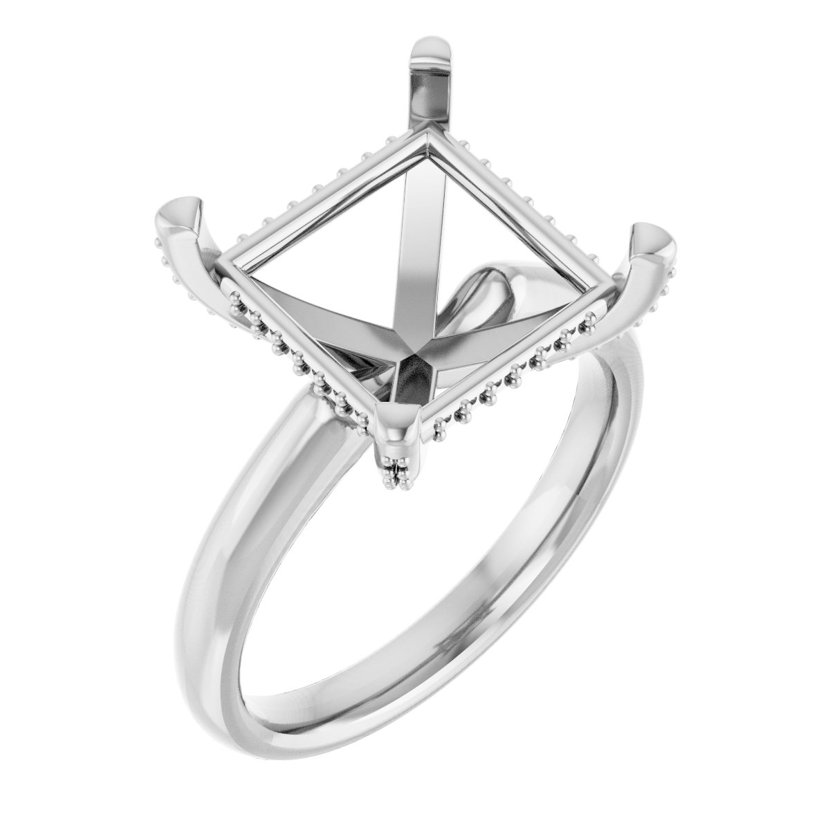 Pave-Style' Accented Engagement Ring