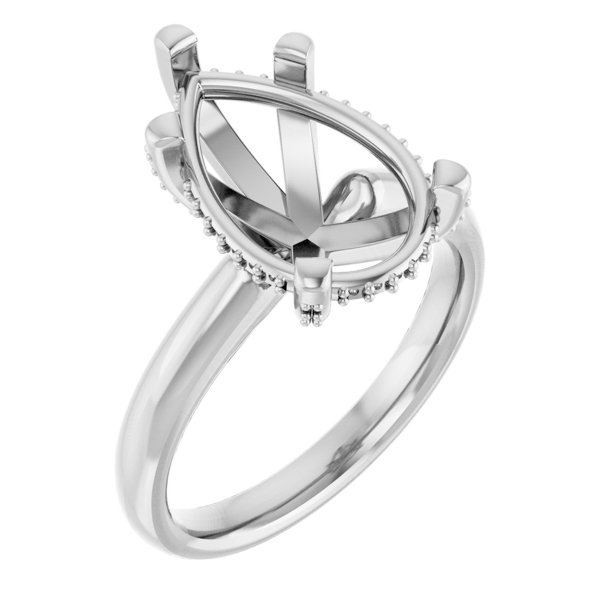 Pave-Style' Accented Engagement Ring