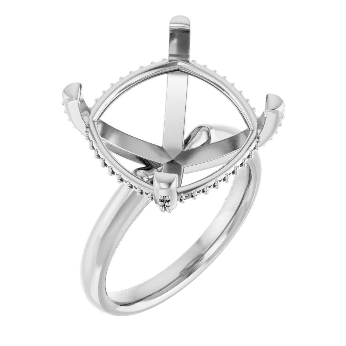 Pave-Style' Accented Engagement Ring