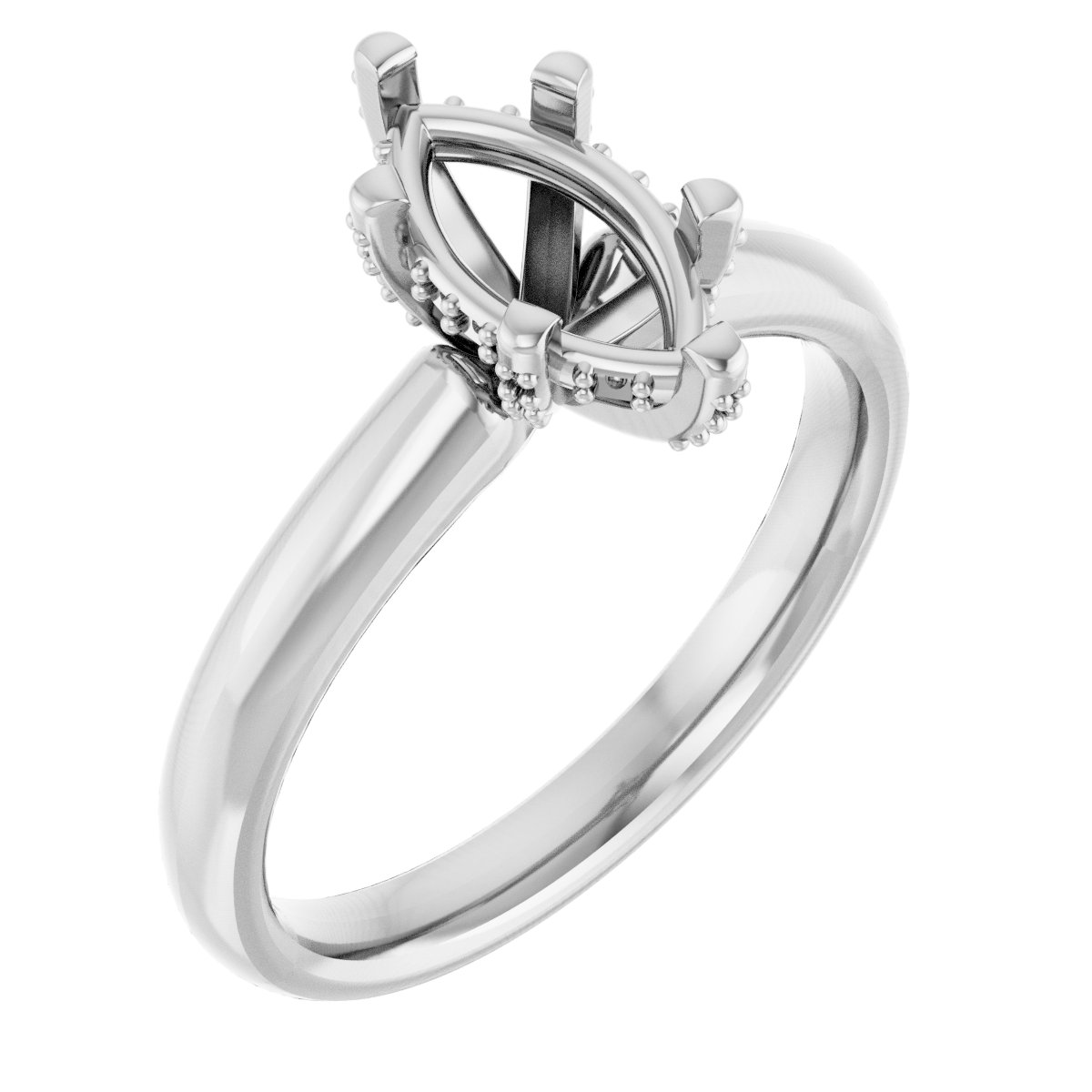 Pave-Style' Accented Engagement Ring