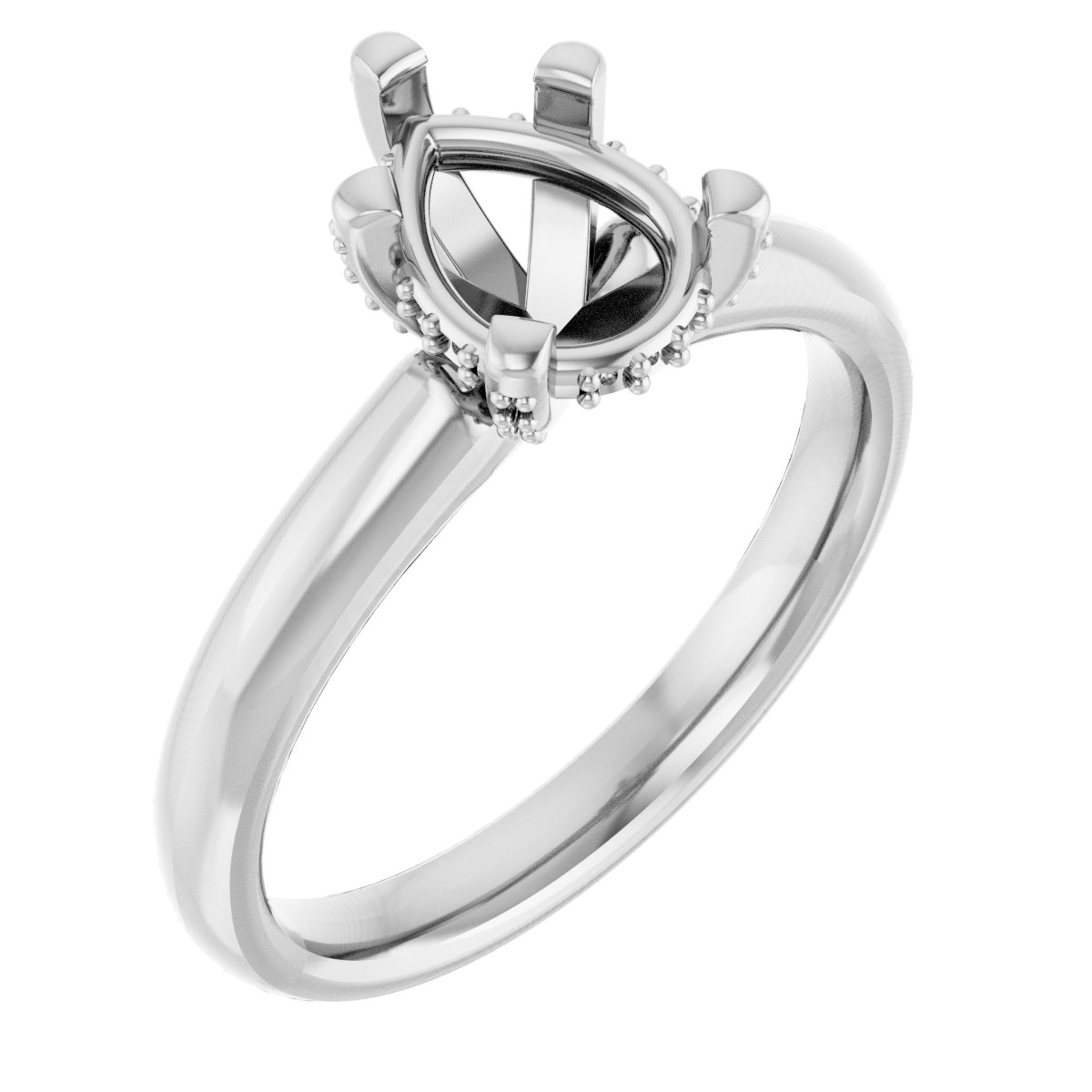 Pave-Style' Accented Engagement Ring