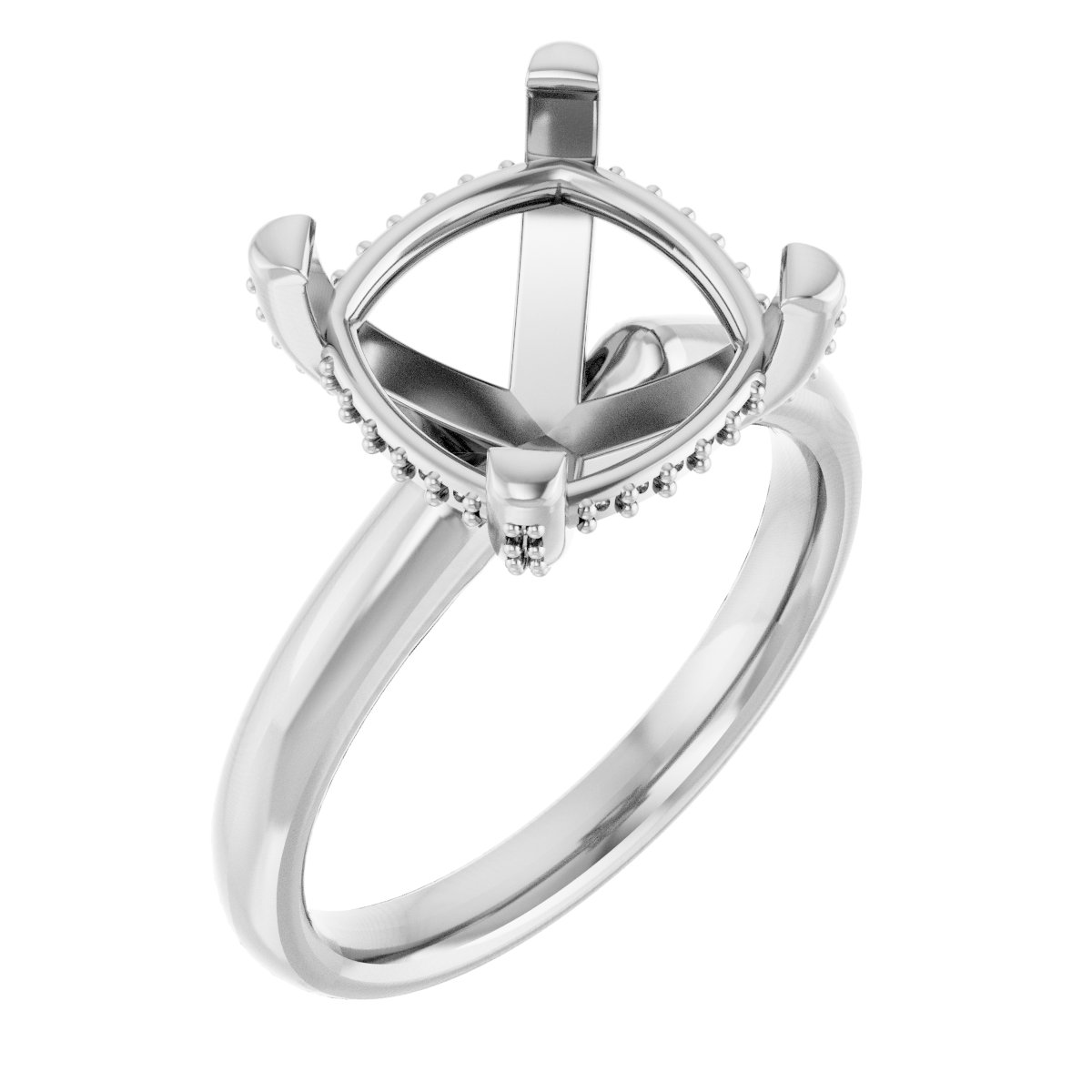 Pave-Style' Accented Engagement Ring