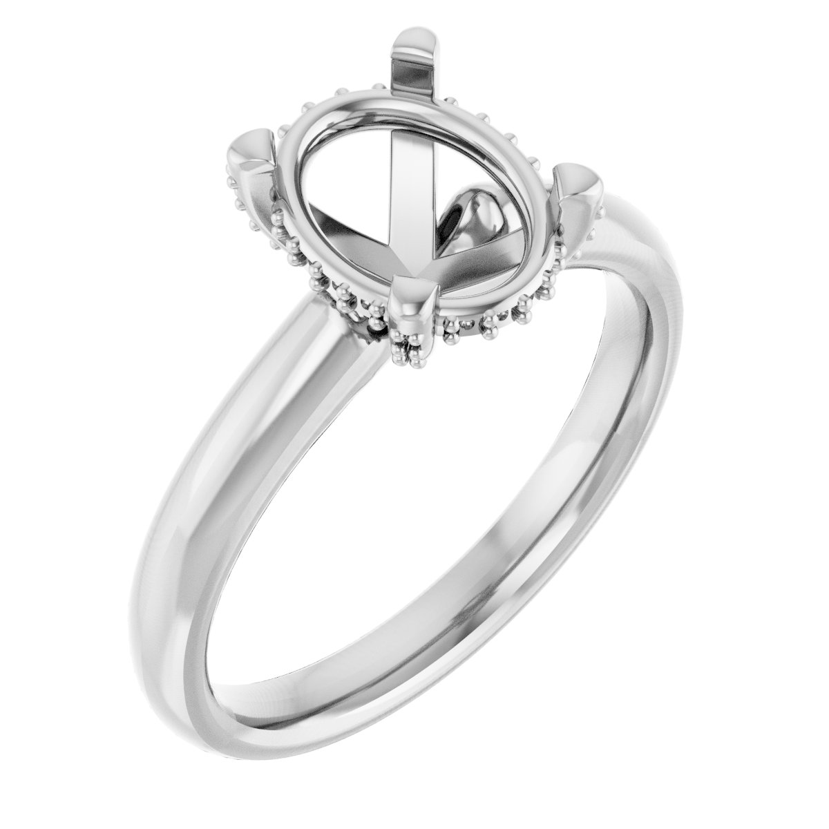 Pave-Style' Accented Engagement Ring