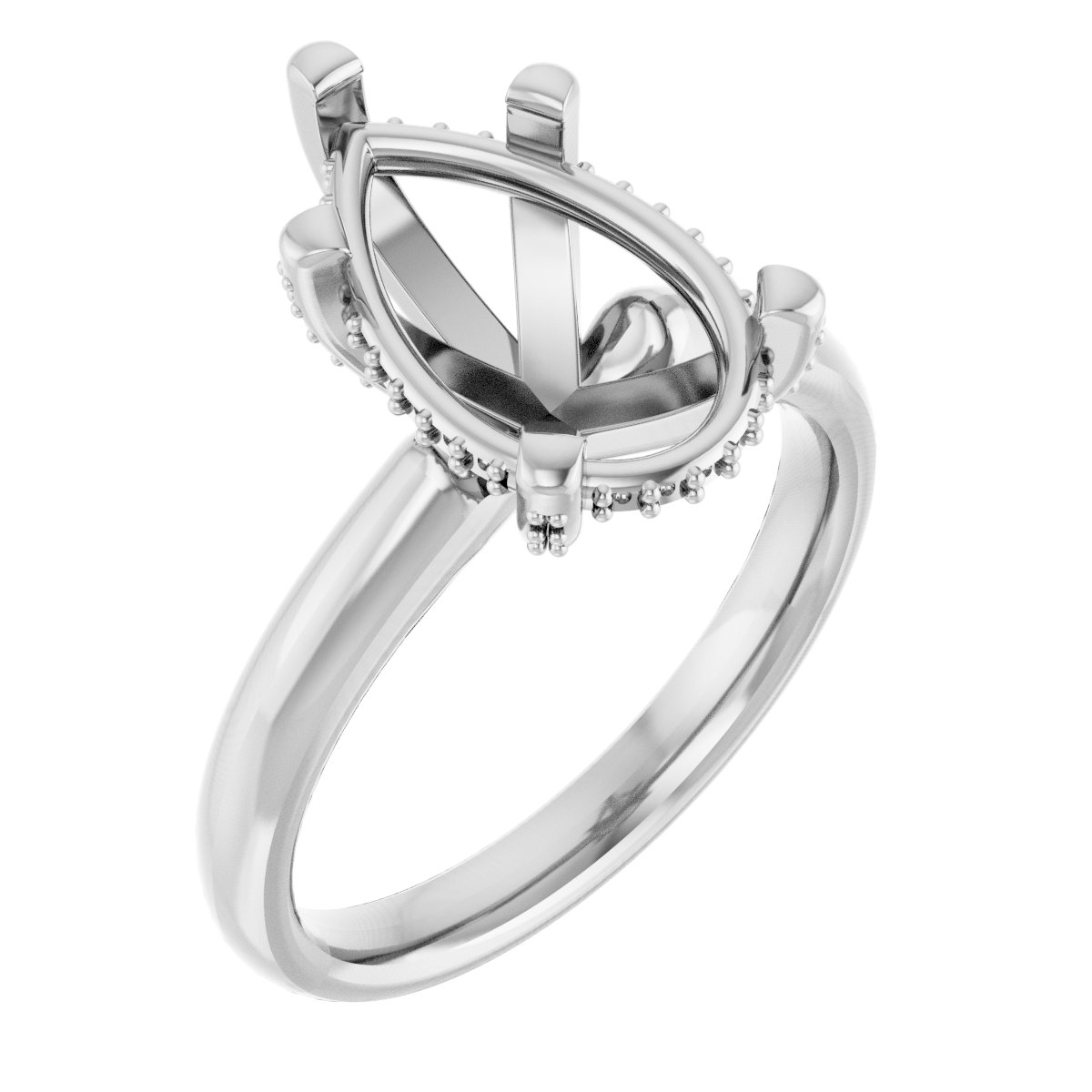 Pave-Style' Accented Engagement Ring