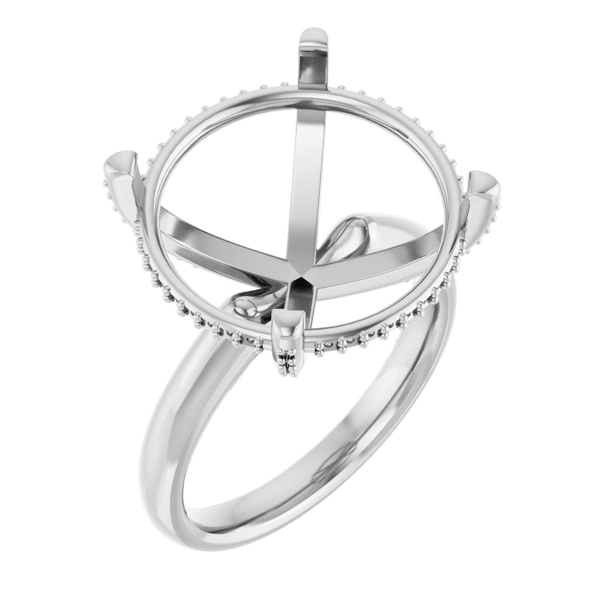 Pave-Style' Accented Engagement Ring