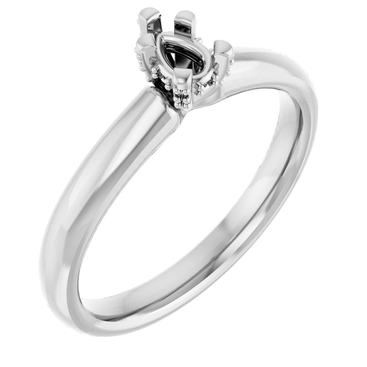 Pave-Style' Accented Engagement Ring