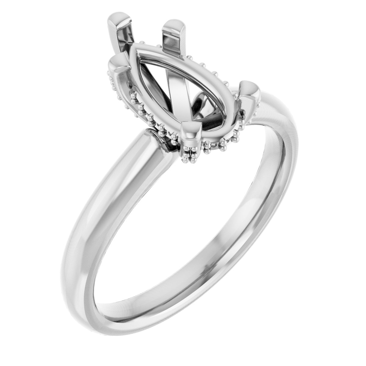 Pave-Style' Accented Engagement Ring