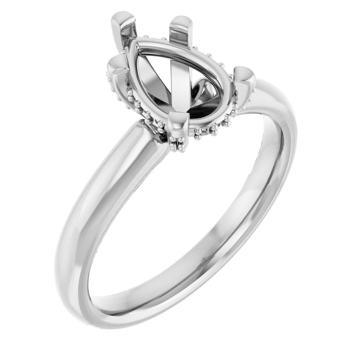Pave-Style' Accented Engagement Ring