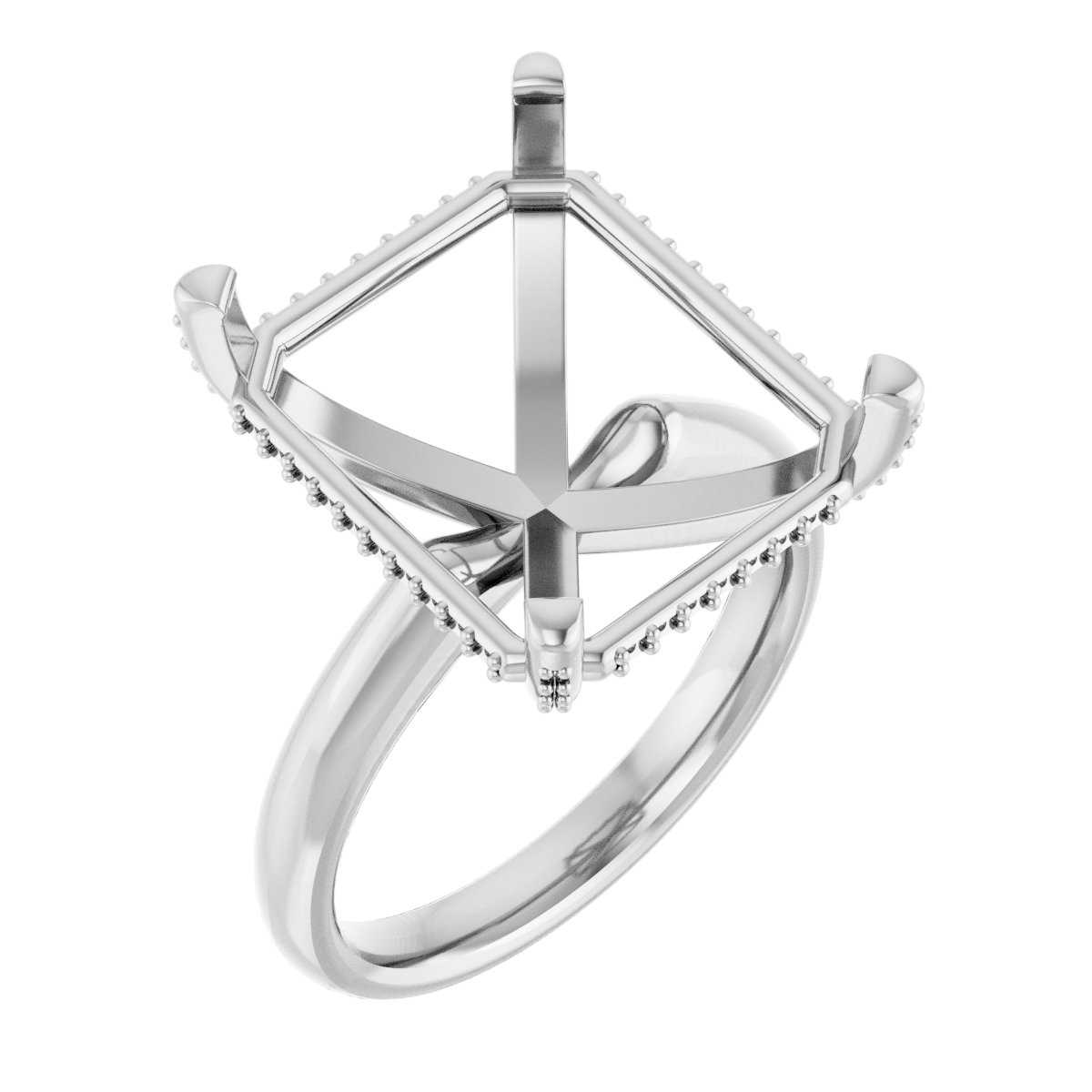 Pave-Style' Accented Engagement Ring