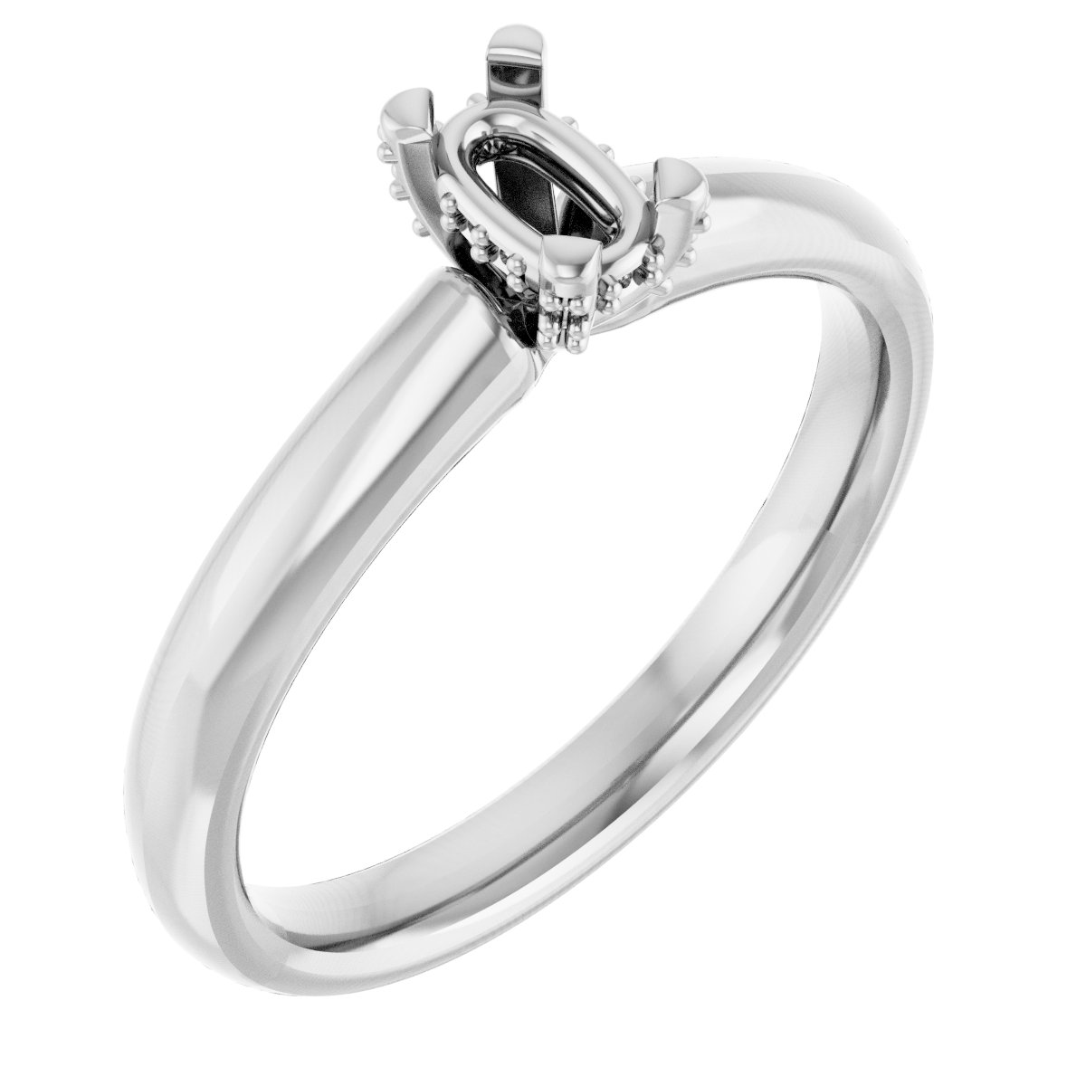 Pave-Style' Accented Engagement Ring