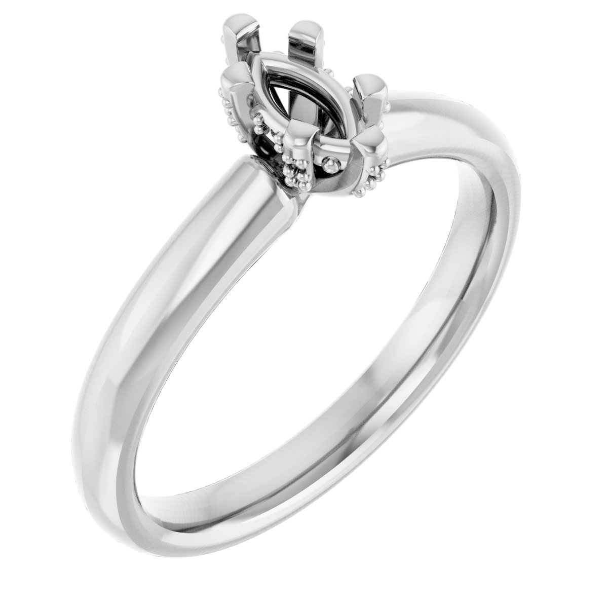 Pave-Style' Accented Engagement Ring