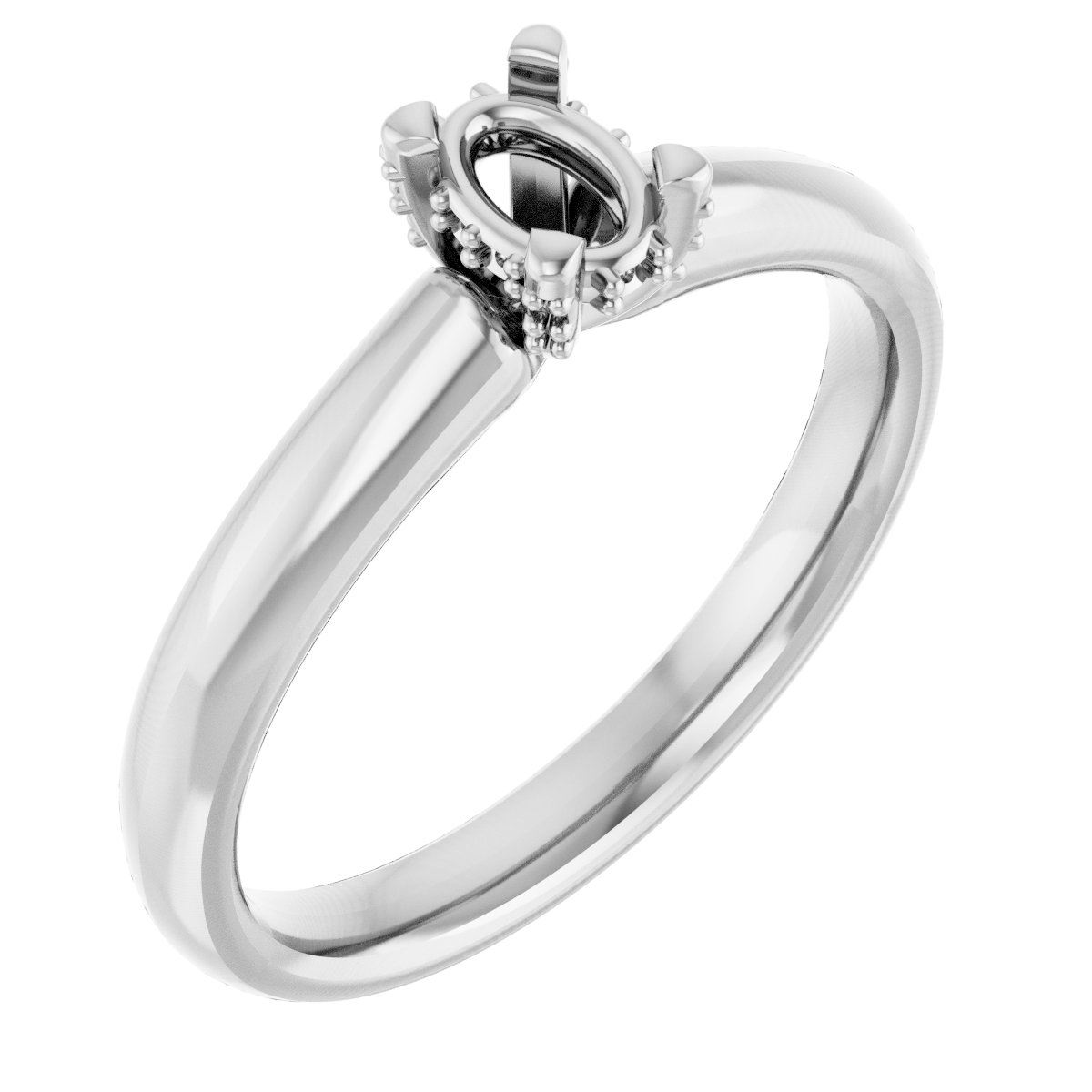 Pave-Style' Accented Engagement Ring