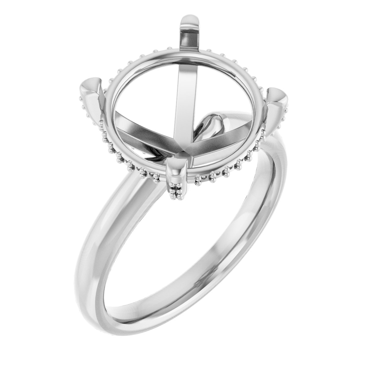 Pave-Style' Accented Engagement Ring
