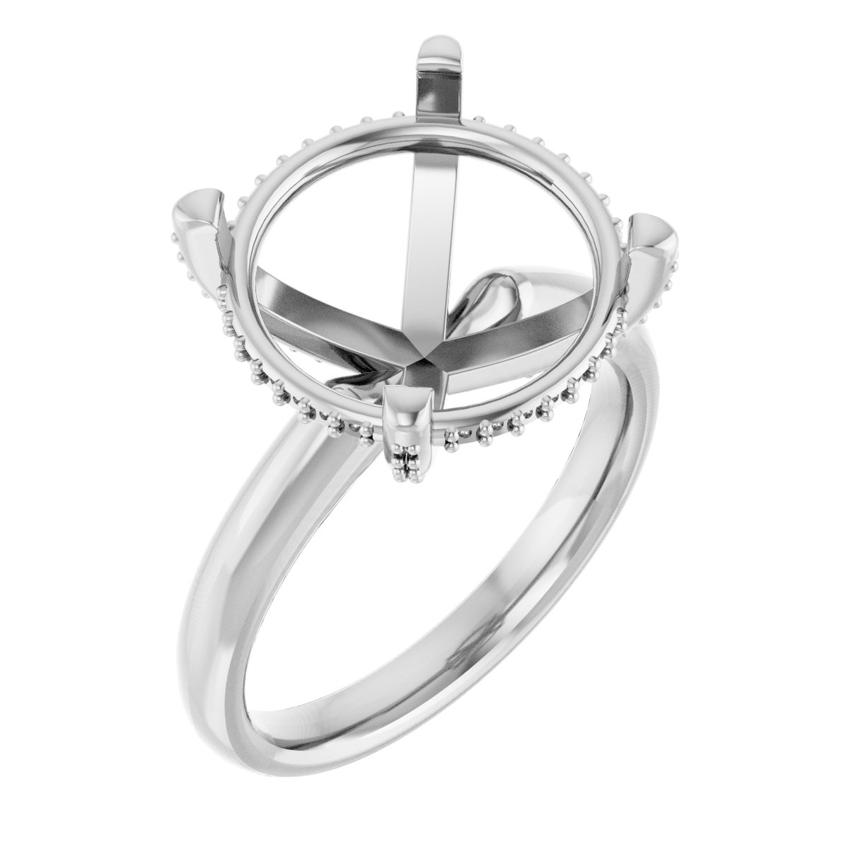 Pave-Style' Accented Engagement Ring