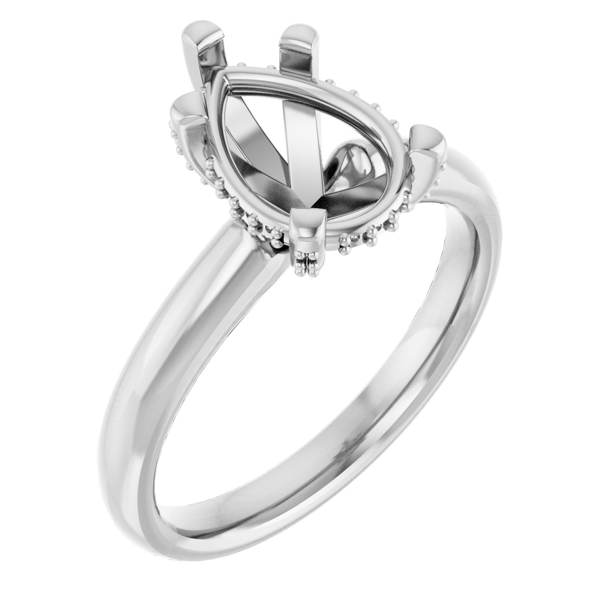 Pave-Style' Accented Engagement Ring