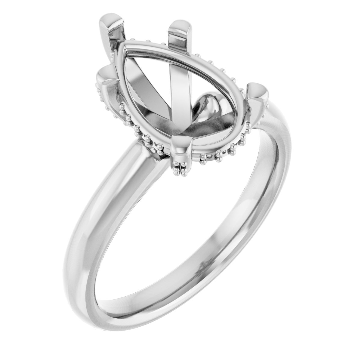 Pave-Style' Accented Engagement Ring