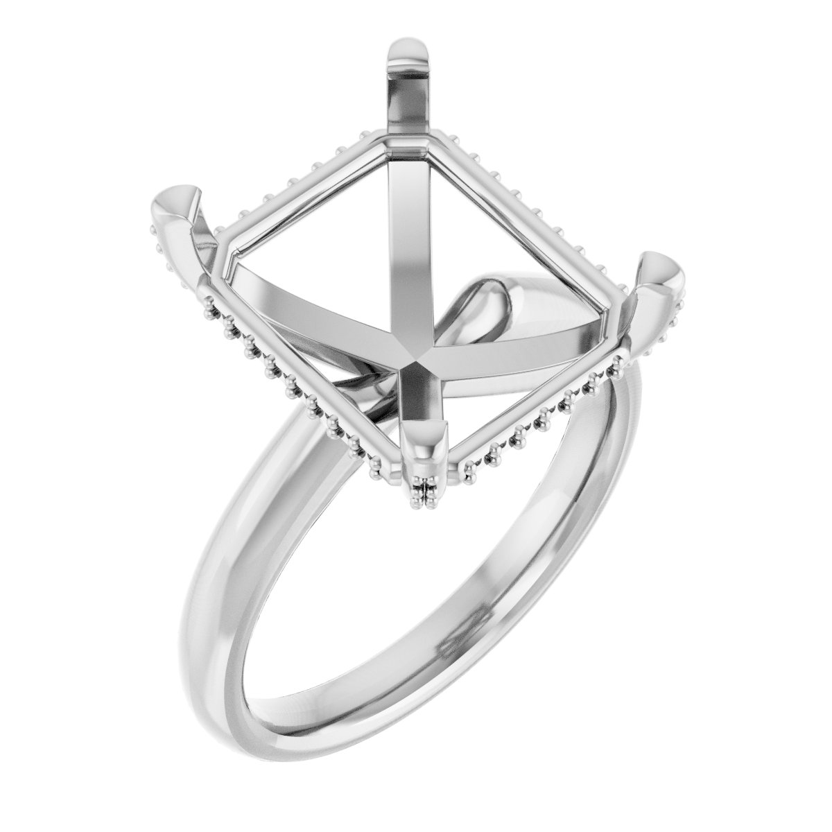 Pave-Style' Accented Engagement Ring