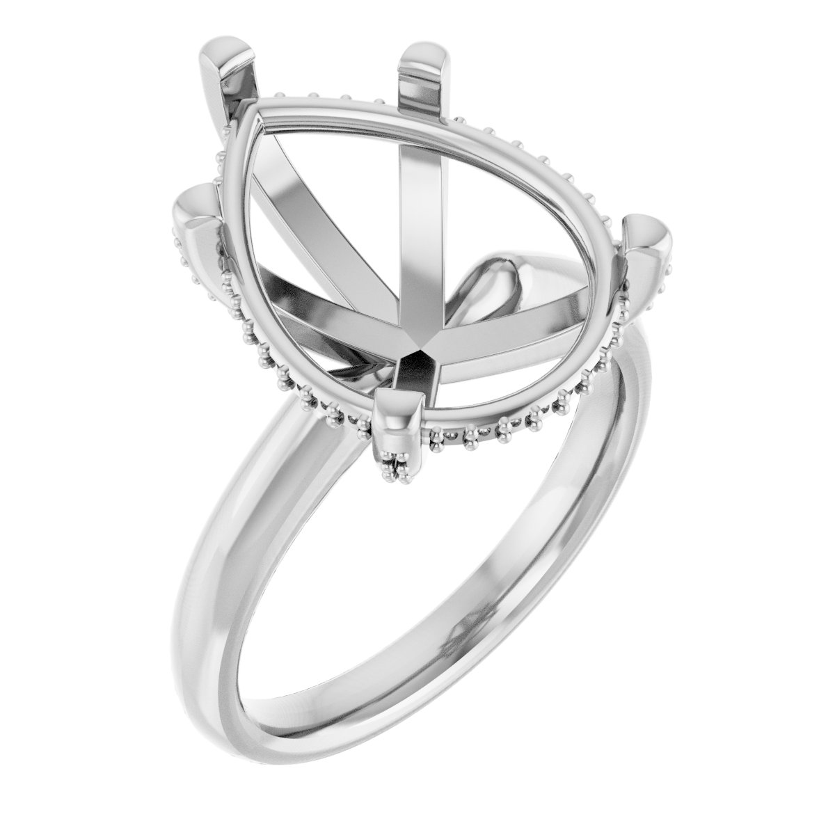 Pave-Style' Accented Engagement Ring