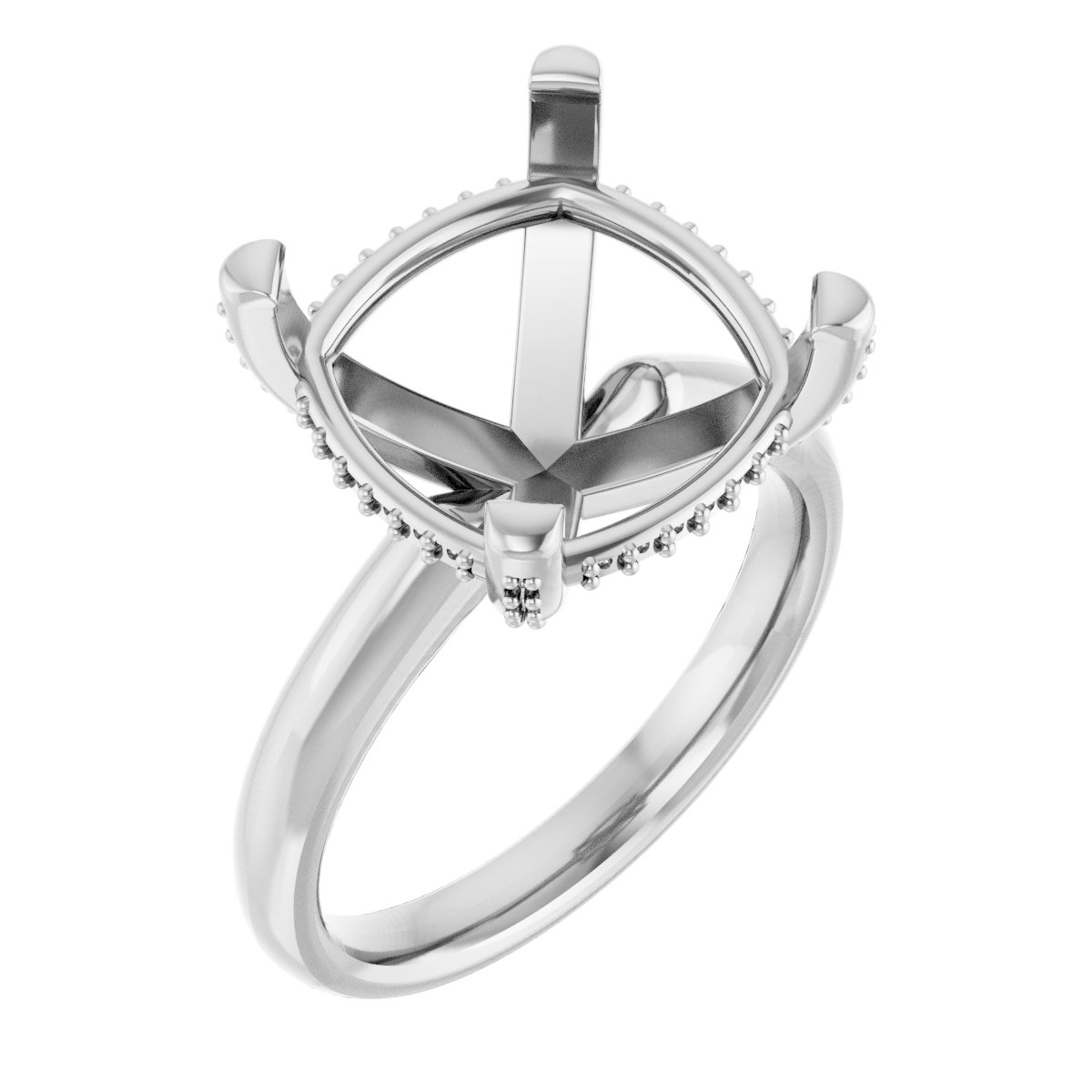Pave-Style' Accented Engagement Ring
