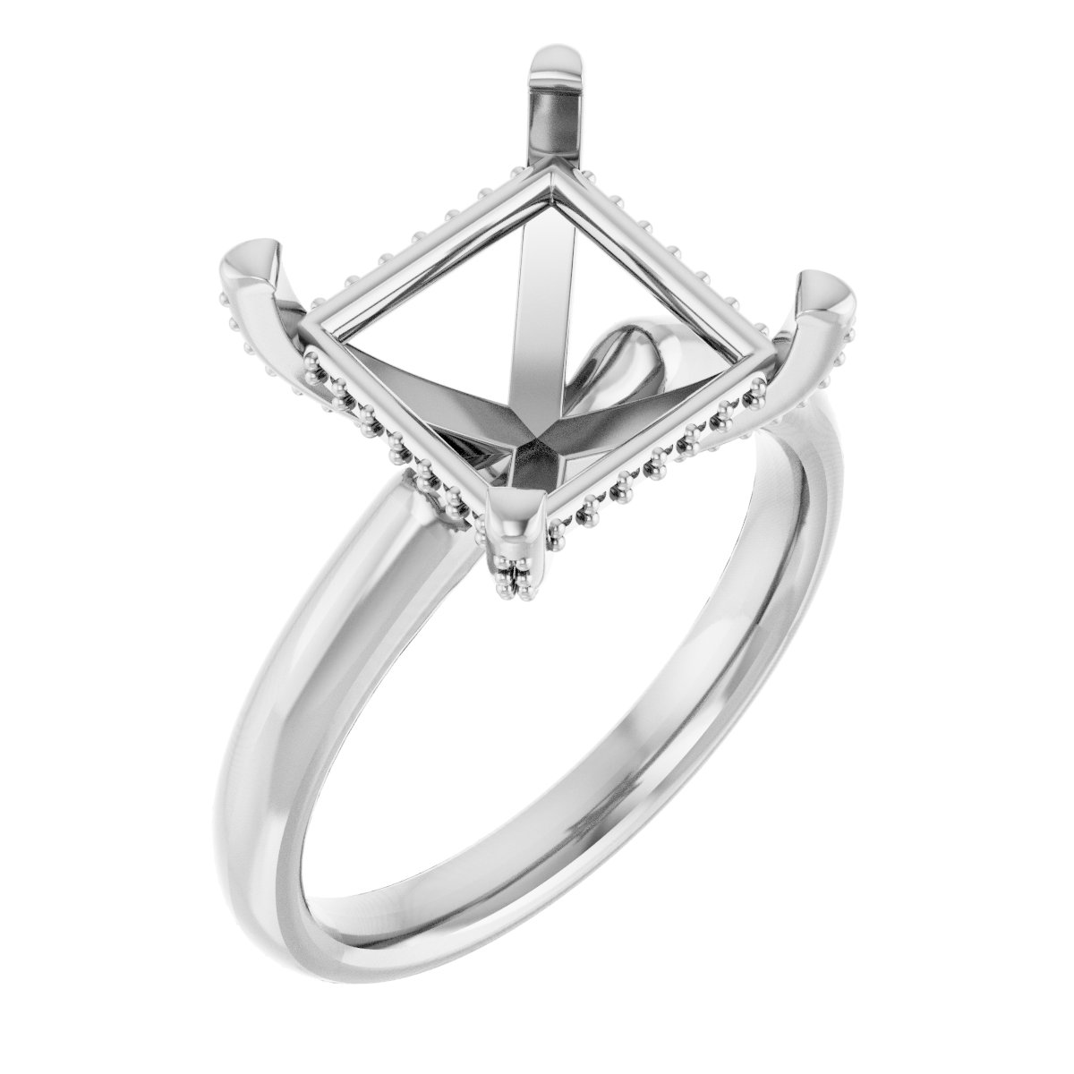Pave-Style' Accented Engagement Ring