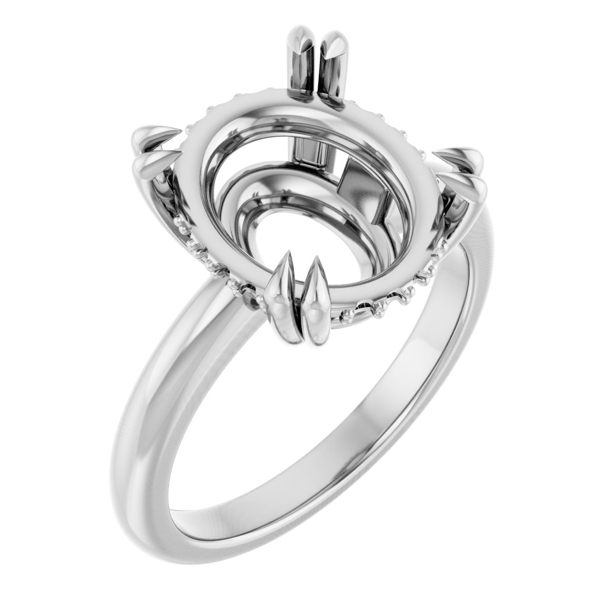 Double Claw-Prong Engagement Ring