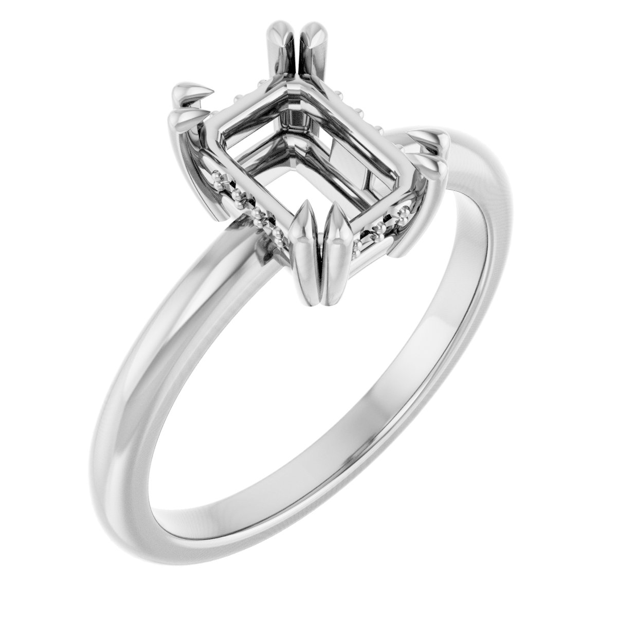Double Claw-Prong Engagement Ring