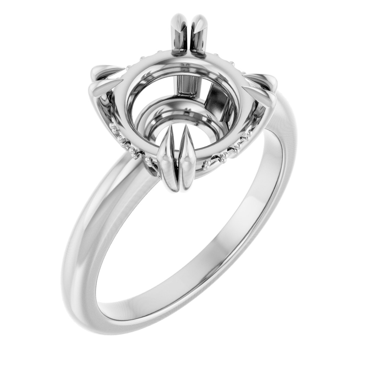Double Claw-Prong Engagement Ring