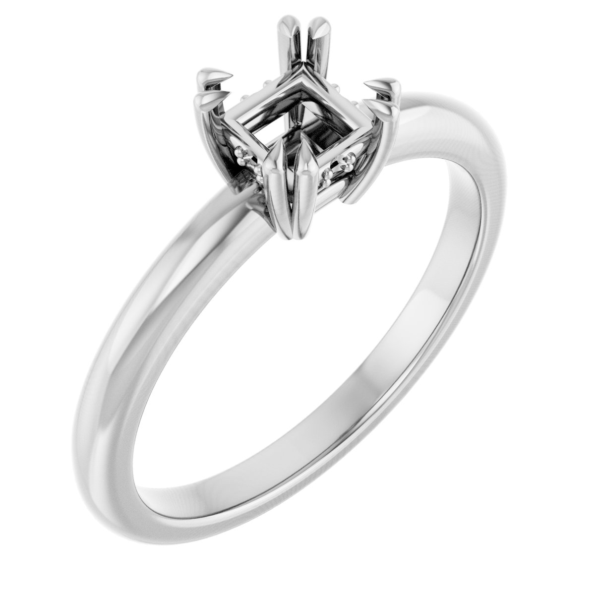 Double Claw-Prong Engagement Ring