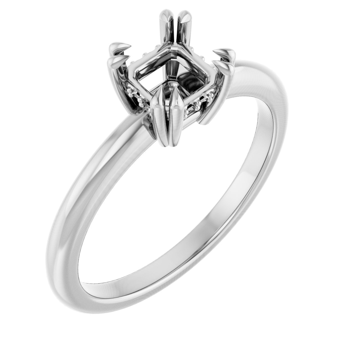 Double Claw-Prong Engagement Ring