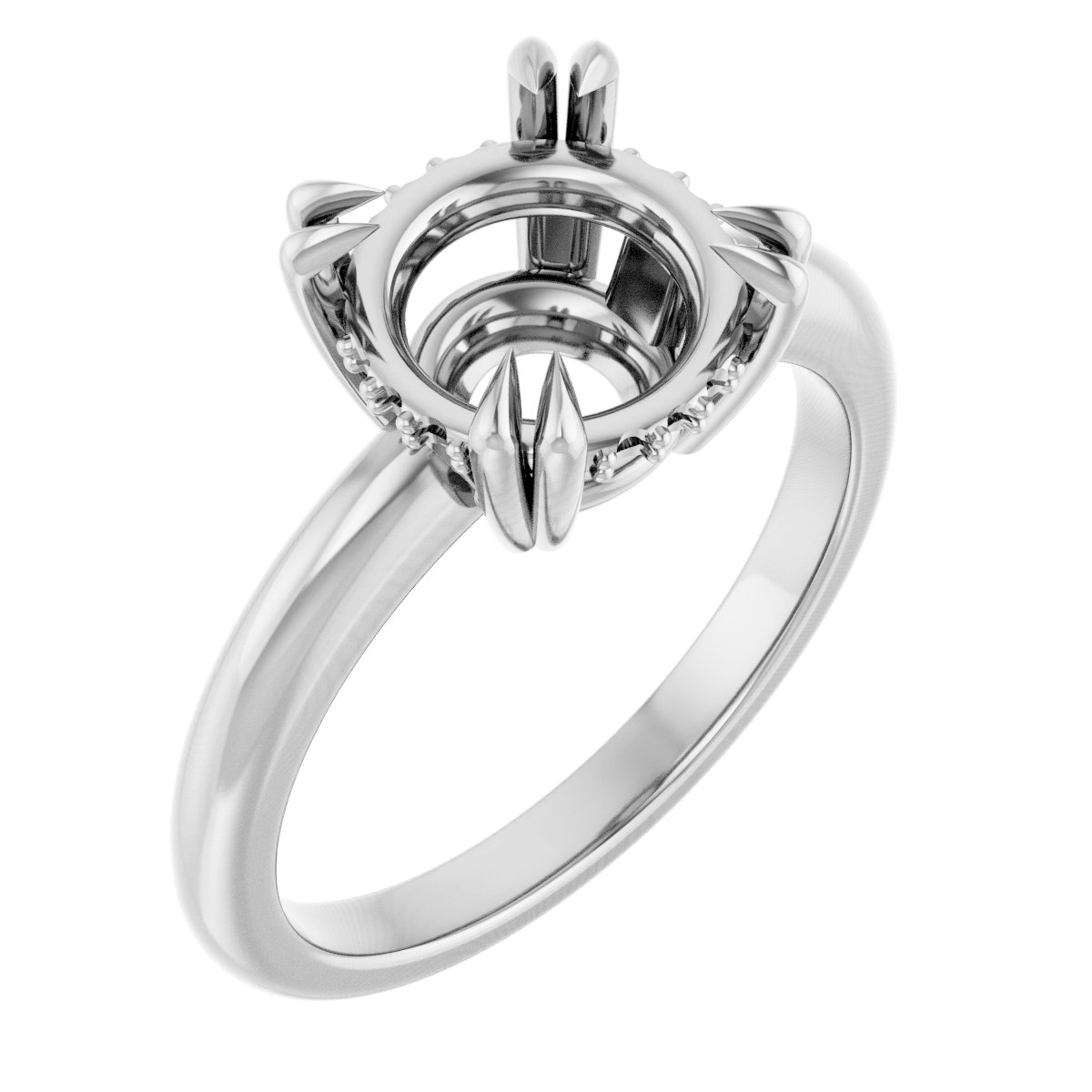 Double Claw-Prong Engagement Ring