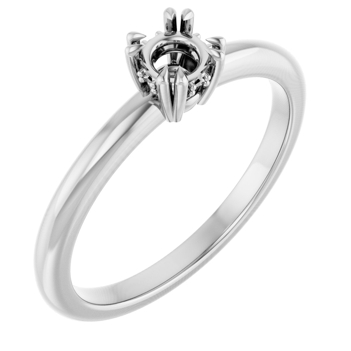 Double Claw-Prong Engagement Ring