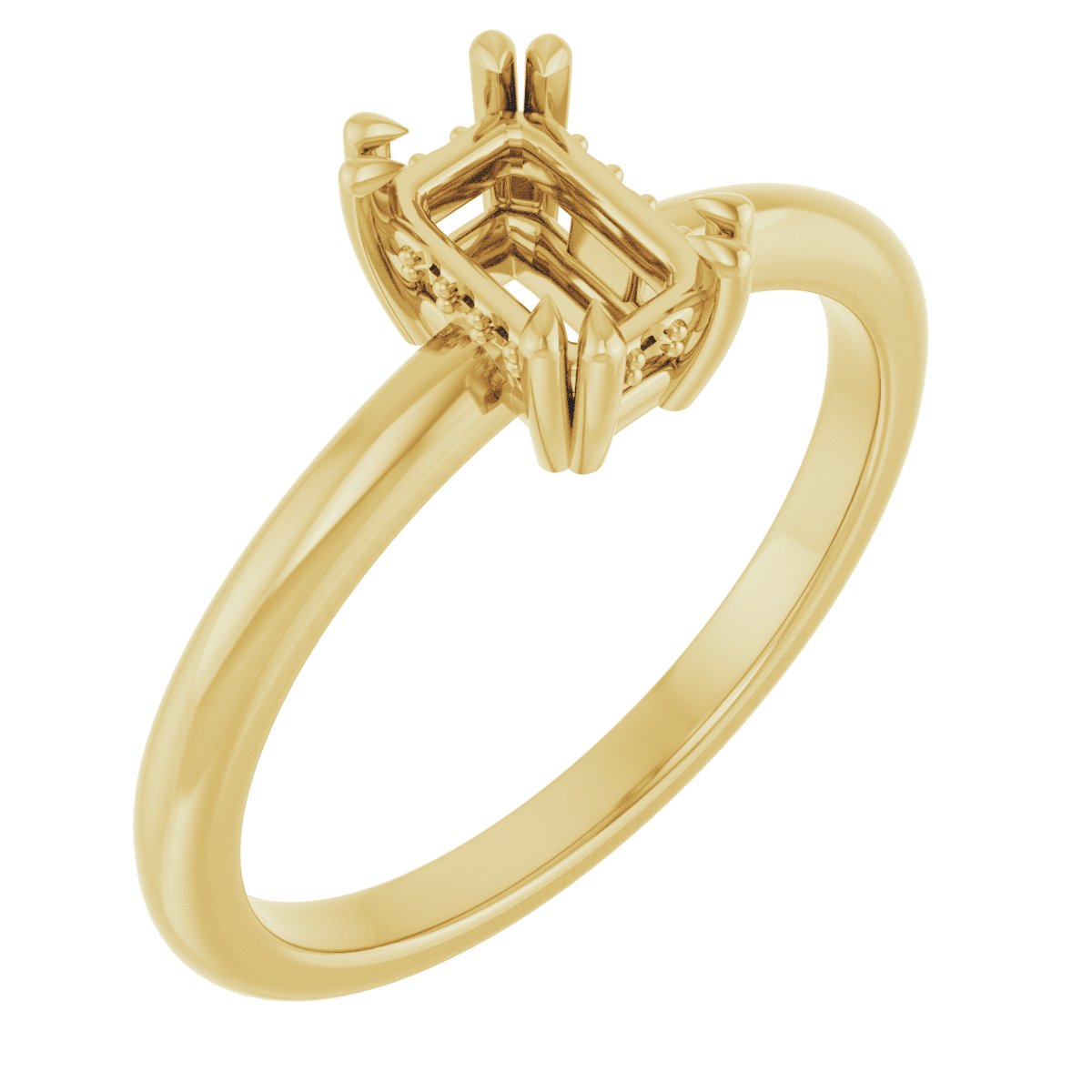 Double Claw-Prong Engagement Ring