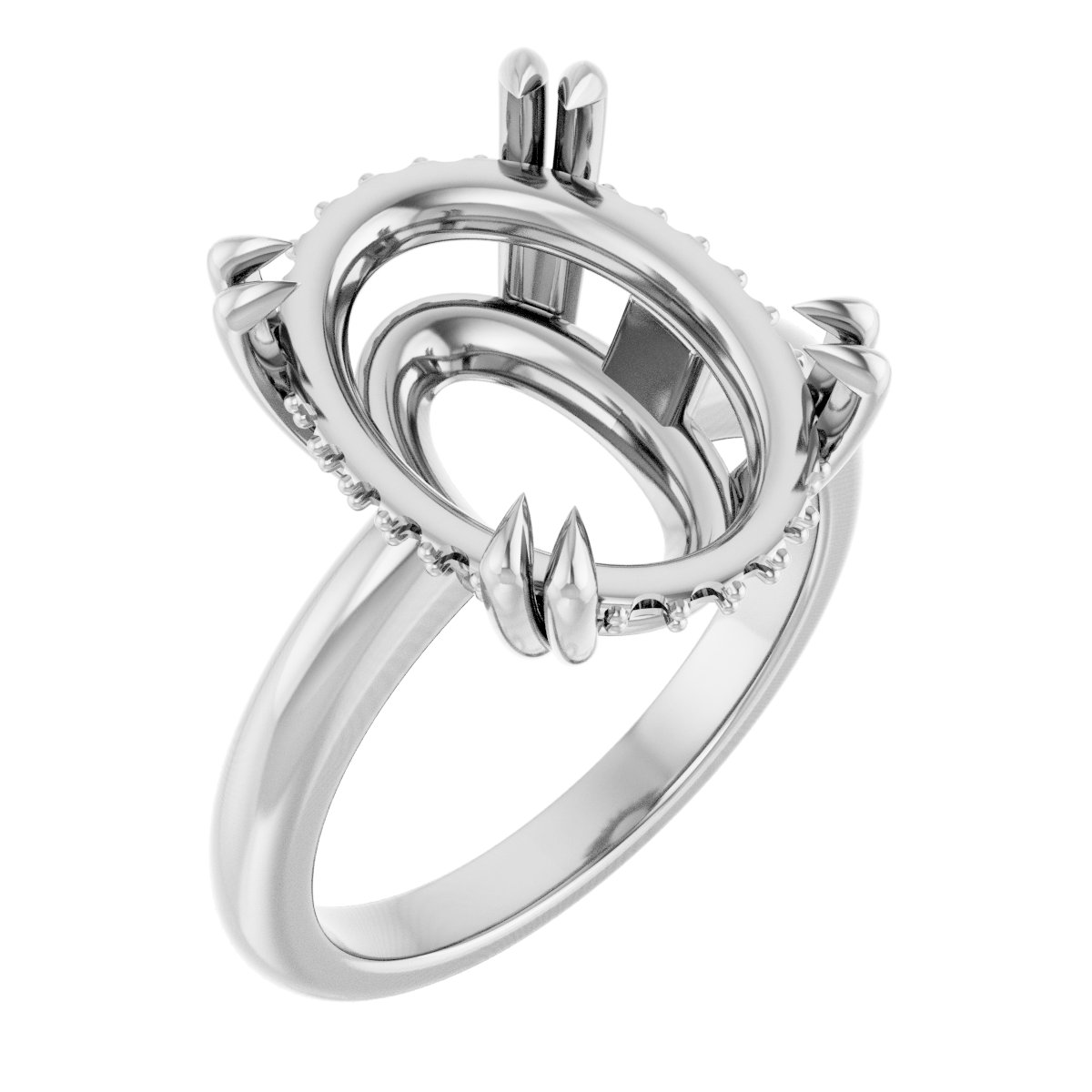 Double Claw-Prong Engagement Ring