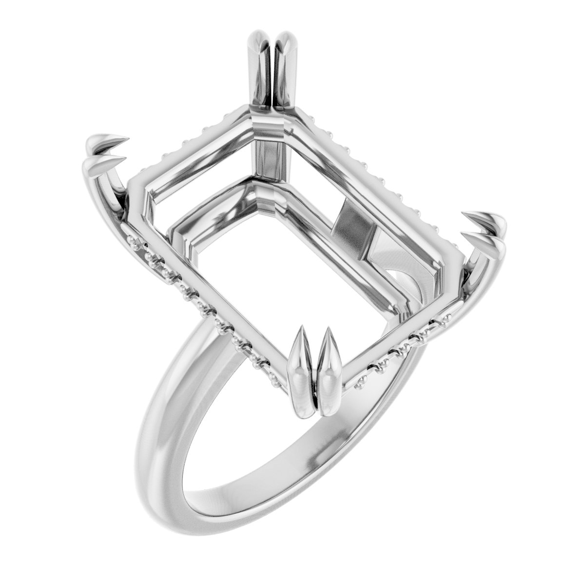 Double Claw-Prong Engagement Ring