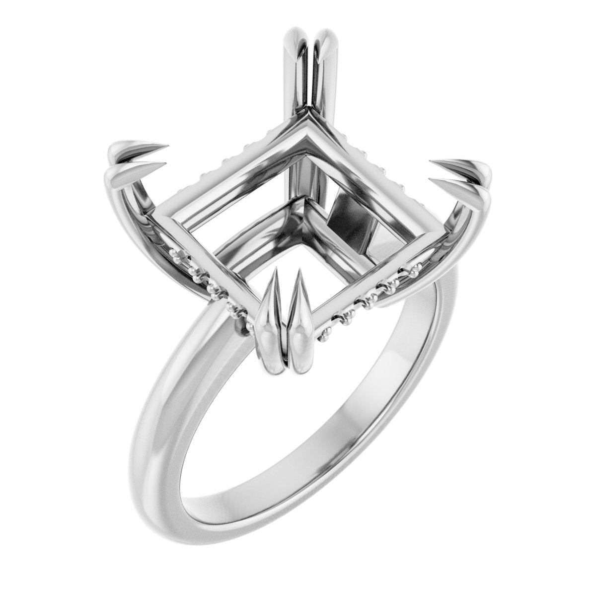 Double Claw-Prong Engagement Ring